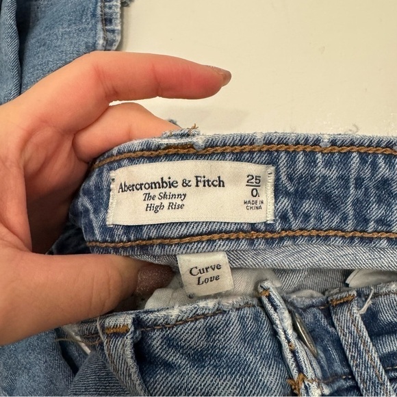 Abercrombie & Fitch skinny high rise blue jean size 25 long - Picture 7 of 8